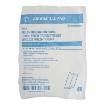 Medline Multi-Trauma Abdominal Pads NON21459 | 10 x 30 Inch | Sterile