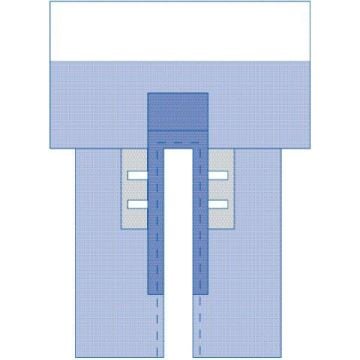 Medline Cardiovascular Split Drapes with Clear Anesthesia Screen and Pouch, Sterile - DYNJP4008