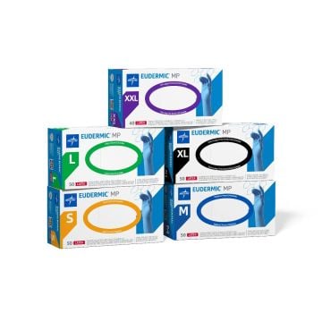 Medline Eudermic MP Latex High-Risk Exam Gloves, all sizes