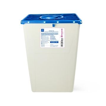 18 Gallon Medline White Pharmaceutical Waste Container with Vertical Entry - MDS707318