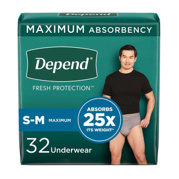 Depend Fresh Protection Men’s Incontinence Underwear S-M
