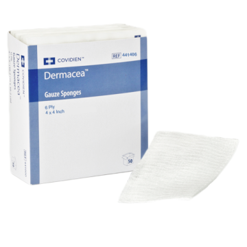 Covidien 441406 Dermacea 4 x 4 Inch 6 Ply Gauze Sponges Non Woven, Sterile