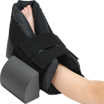 A foot rests comfortably inside the boot. 