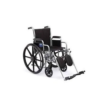 18 Inch Basic Nylon Wheelchair with Swing-Back Desk-Length Arms and Elevating Leg Rests