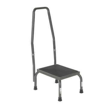 Drive Medical Footstool with Handrail and Non Skid Platform Pad 13031-1SV