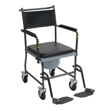 Drive Medical Upholstered Drop Arm Wheeled Commode