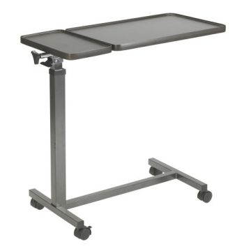 Drive Medical 13068BV OverBed Table with Double Tilt Tops Tray