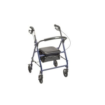 Drive Medical Steel Rollator with 6 Wheels, Knockdown