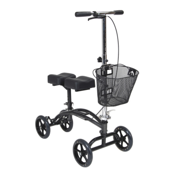 Dual Pad Steerable Knee Walker with Basket, Alternative to Crutches