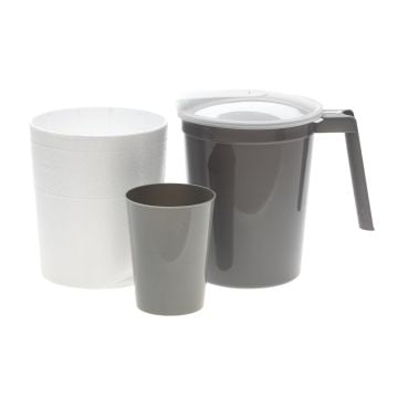 Medline Water Pitcher and Tumbler Set, Foam Outer Jacket, Graphite - DYK100CMT