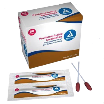 Dynarex Povidone Iodine Swabstick - 1201, 1202