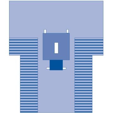 Medline Laparotomy Surgical T-Drape with Instrument Pad, 4 x 12 in. Fenestration - DYNJP3003