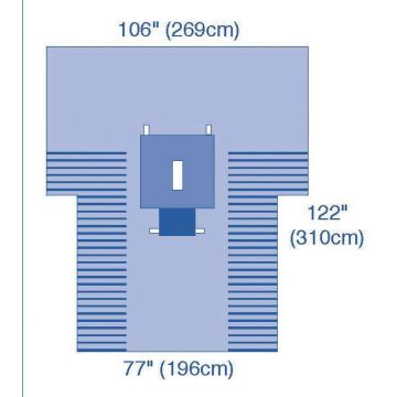 Medline UltraGard Laparotomy T-Drapes, 106 x 122 x 77 in. - DYNJP3003UG