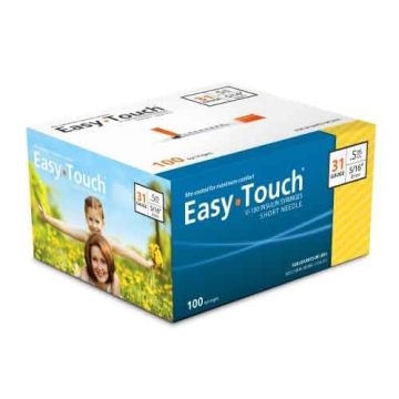 EasyTouch Insulin Syringes, 31 Gauge, 5/16 in Needle