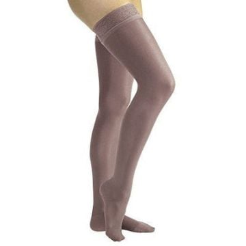 Jobst Ultrasheer 15-20 mmHg Closed Toe Thigh High Compression Stockings, Lace Silicone Band