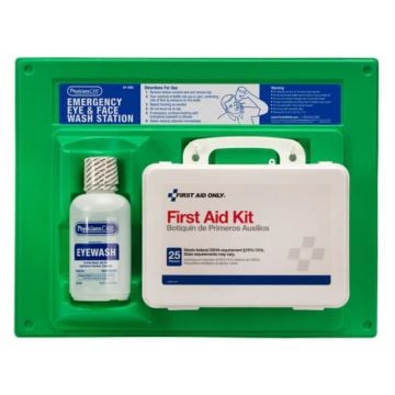 First Aid Only Contractor's First Aid Kit - Eye & Face Wash Station