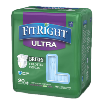Medline FITULTRALG FitRight Plus Briefs, Heavy Absorbency, case/80