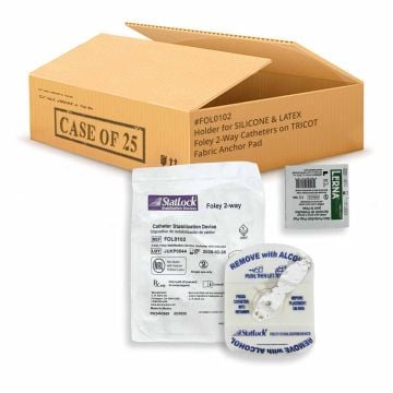 Holder for SILICONE & LATEX 2-Way Foley Catheters on TRICOT Fabric Anchor Pad