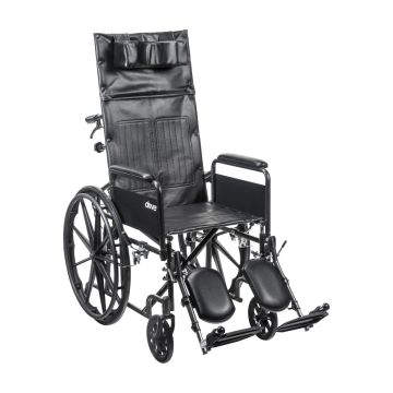 300 lbs Capacity Wheelchair - Full Arms, 20 Inch Seat - Silver Vein