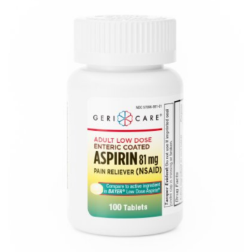 81 mg Strength Tablet (Enteric Low Dose), 100 per Bottle