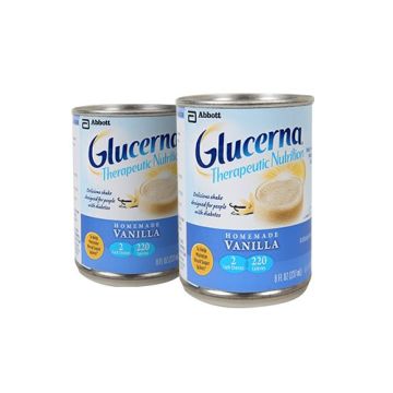 Two cans of Glucerna Therapeutic Nutrition shake.