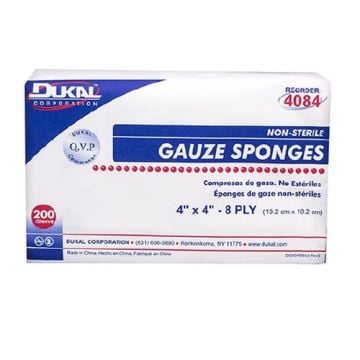 Dukal 4084 Gauze Sponges 4 x 4 Inch, 8 Ply