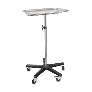 Tech-Med Mayo Stand with Stainless Steel Tray, 5-Caster Base