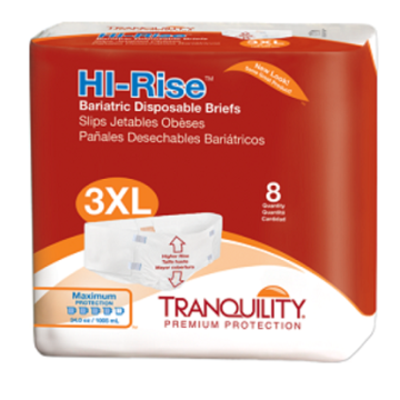 Tranquility HI-Rise Bariatric Disposable Briefs