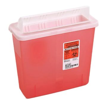 5 Quart Transparent Red SharpSafety Sharps Container Open Lid - 851301