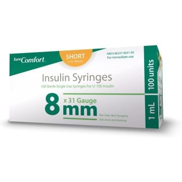 31 Gauge x 5/16 Inch (Short) Needle, 1 cc - Box of 100