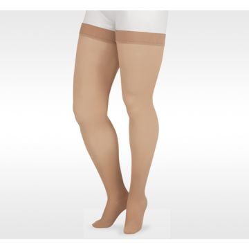 Juzo Soft 2001 Garter Style Thigh High 20-30 mmHg Compression Stockings, Closed Toe, Beaded, Silicone Top Band