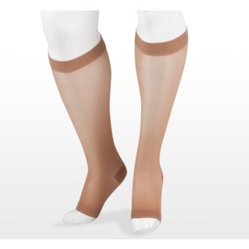 Juzo Naturally Sheer Knee High 40-50 mmHg Compression Socks, Open Toe