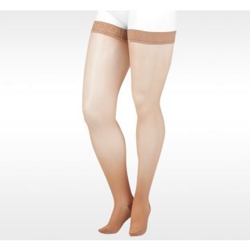 Juzo Naturally Sheer Thigh High 20-30 mmHg Compression Stockings, Closed Toe