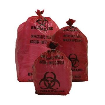 Lighthouse Red Biohazard Bags in small