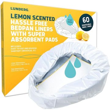 Bedpan Liners with Lemon Scent Pads, 60ct