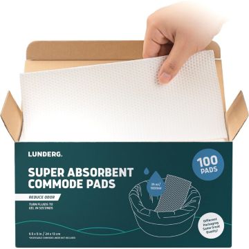 Box of 100 Super Absorbent Commode Pads 