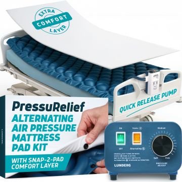 PressuRelief Alternating Air Pressure Mattress Pad Kit, Comfort Layer + PVC Pad & Pump