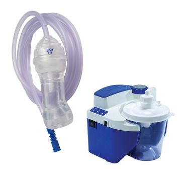 TRUECLR M+ Adult Male Reusable Catheter (Best for Circumcised Penises) w/ 800 mL Vacu-Aide QSU Quiet Suction Unit, External Filter, 6 Foot Tubing, and Power Cord
