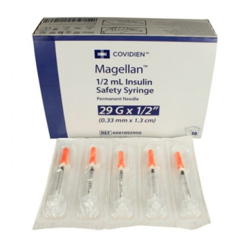 Magellan Insulin Safety Syringe Permanent Needle