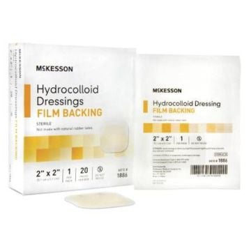 Mckesson Hydrocolloid 2 x 2 Inch Dressing with Film Backing - 1886 | Sterile
