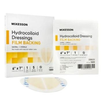 McKesson Hydrocolloid Dressing with Film Backing 6 x 7 Inch - Sterile