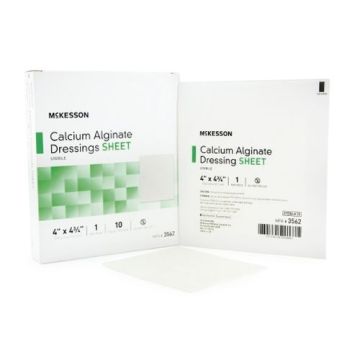 Mckesson Calcium Alginate Dressing 4 x 4-3/4 Inch - Sterile - 3562