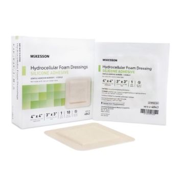 McKesson Hydrocelluar Adhesive Foam Dressing 4 x 4 Inch - Sterile