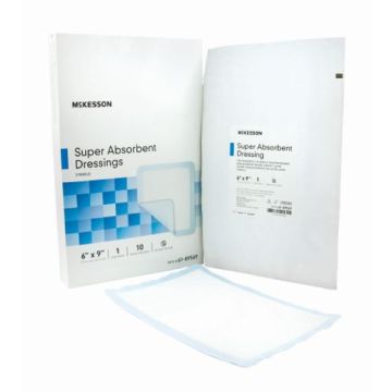 Mckesson Superabsorber Super Absorbent 6 x 9 Inch Polymer Dressing - Sterile (61-89569)