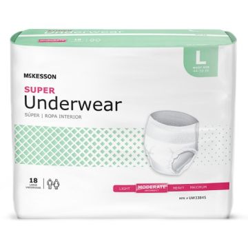 Size large incontinence underwear