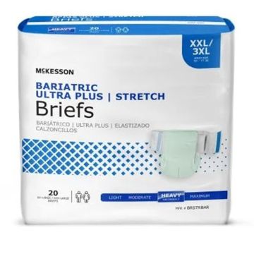 McKesson Bariatric Ultra Plus Stretch Briefs With Tabs packaging