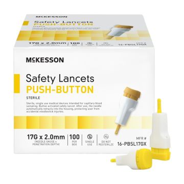 McKesson Lancets, Push-Button Style 28 Gauge - 16-PBSL28G