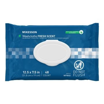 McKesson Personal Cleansing Wipes, Scented Washcloths