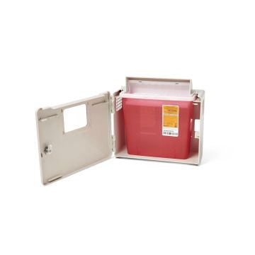 1 Gallon Medline Biohazard Sharps Container, Patient Room, Standard Lid - MDS701201F