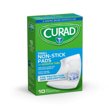 Medline CURAD Sterile Non-Stick Pads w/ Optional Adhesive Tabs